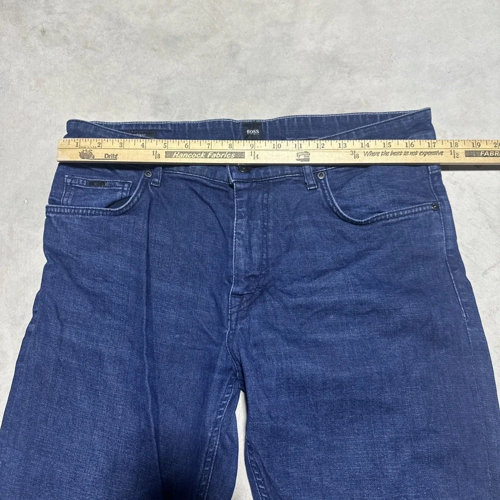 Hugo BOSS Men's SZ 34x30 Jeans Blue Italian Candiani Denim Stretch Slim Fit
